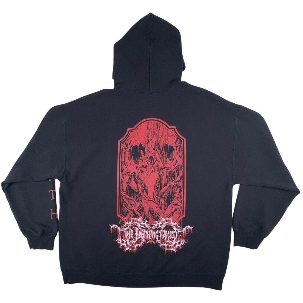 The Breathing Process Black Death Hoodie XL Skull Tree Graphic Deathcore